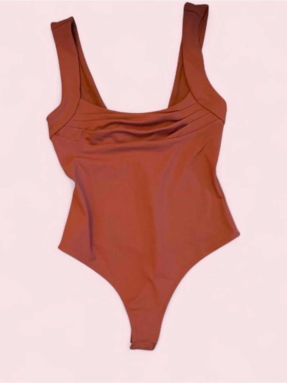 Free People Toasted Cocoa Scoop-Neck Bodysuit